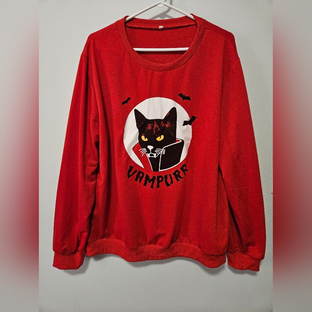 Vampurr Cat Sweater, Plus Size 3X